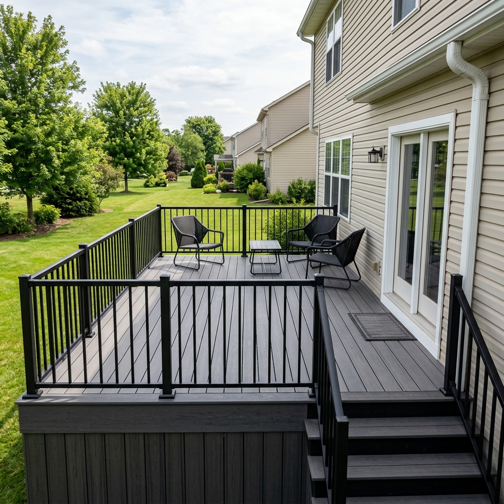 Modern composite deck after replacement